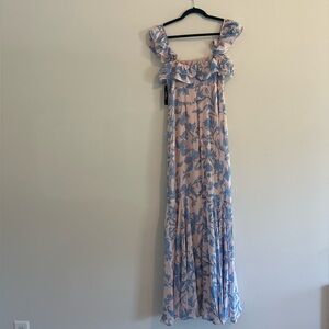 Lulu's Pink and Blue Floral Dress